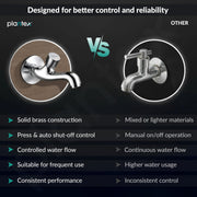 Plantex Pure Brass Push Cock for Bathroom/Wall Mount Tap for Wash Basin with Teflon Tape & Wall Flange/Water tap -7 Year Manufactuter's Warranty-( PRS-003 )