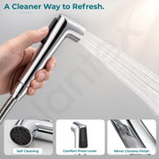 Plantex Self Cleaning Health Faucet for Toilet/ABS Plastic Jet Spray for Bathroom/Hand Gun/ Without Hose Pipe - Pack of 1 (Chrome)