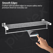 Plantex 304 Grade Stainless Steel 24 inch Towel Rack/Towel Hanger for Bathroom/Towel Rod/Towel Bar/Bathroom Accessories - Splash (Chrome)
