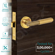 Plantex Heavy Duty Door Lock – Bathroom Door Lock/Mortise Keyless Handle Set for Home/Bathroom/Store Room/Balcony/Office with Baby Latch (603 - PVD Gold)