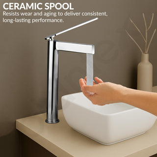 Plantex Pure Brass Pillar tap for wash Basin/Mixer tap for Bathroom/Wash Basin Tap/Faucet for Wash Basin- (7878-Chrome)