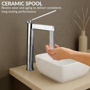 Plantex Pure Brass Pillar tap for wash Basin/Mixer tap for Bathroom/Wash Basin Tap/Faucet for Wash Basin- (7878-Chrome)