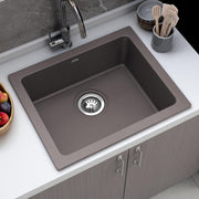 Plantex Quartz Acrylic Kitchen Sink with 10 Years Warranty by Plantex/Undermount Sink for Kitchen/Granite Single Bowl Kitchen Sinks with Coupling (Con 16x18 Inches)