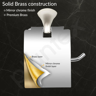 Plantex Smero Pure Brass Toilet Paper Holder/Tissue Paper Stand for Washroom/Bathroom - Effect (Satin Matt)