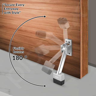 Plantex Door Stopper for Main Door/Stopper in Door/Stops with Rubber Grip/Stoppers for Home/Office/Hotel - (Silver Chrome)