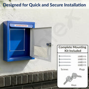 Plantex All in One Multipurpose Letter Box/Suggestion Box for Office/Post Box for Home gate/Donation Box/Complaint Box/with Lock -Wall Mount - Pack of 15 (Blue & Ivory)