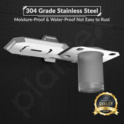 Plantex 2in1 Soap Dish with Tumbler Holder for Bathroom/304 Grade Stainless Steel Soap Holder with Toothbrush Holder/Bathroom Accessories - Pack of 1 (PM-2409, Chrome)