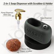 Plantex Ceramic Soap Dispenser with Scruber/Liquid Soap Dispenser/Sink Dish Washing Soap Dispenser Set/Soap Dispenser for Wash Basin Ceramic - Bathroom Accessories