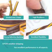 Plantex Window Seal Tape for Perimeter/Door Strip/DIY 3M Self Adhesive/Soundproof & Weatherproof Strip - Pack of 1 (D Shape, 18Feet, Brown)
