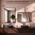 Plantex Aluminium Frame Mirror for Wall/Rectangle Wall Mount Mirror for Bedroom/Dressing Room/Living Room/Entryway - (24x32 Inch-Black)