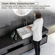 Plantex Platinum Tabletop Wash Basin for bathroom/Countertop Ceramic Washbasin/10 Years Glaze Warranty by Plantex (White, 23.5 x 13.5 x 4.5 Inch)