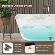 Plantex Bathtub For Bathroom/Freestanding Bath tub for Adults/Deep Soaker Bathtub with Overflow, Popup and Drain Pipe (BSM-207A-White-1700mm)
