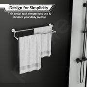 Plantex Stainless Steel Dual Towel Rod/Towel Holder for Bathroom/Towel Bar/Hanger/Stand/Bathroom Accessories (24 Inch - Chrome Finish) - Pack of 4