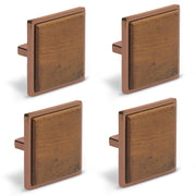 Plantex Knobs for Drawer/Square Drawer Knobs/Knobs for Cabinets/Pull-Push Knobs for Kitchen/Bedroom Drawer - Pack of 4 (Big, Rose Gold & Wood)