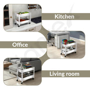 Plantex Kitchen Trolley/Vegetables Basket for Kitchen/Fruit Stand for Kitchen/Stainless Steel Vegetable Stand/Vegetable Rack for Kitchen/Trolley Stand (Silver)