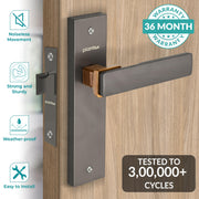 Plantex Heavy Duty Door Lock ÃƒÂ¢Ã¢â€šÂ¬Ã¢â‚¬Å“ Bathroom Door Lock/Mortise 8inch Keyless Plate Handle Set for Home/Bathroom/Store Room/Balcony/Office with Baby Latch (8116, Satin Black & PVD Choco)