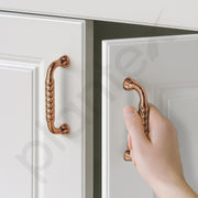 Plantex Cabinet Handle/Kitchen Cabinet Door Handle/Wardrobe/96 mm Cupboard Handle/Door Pull-Push Handle for Home/Office - Pack of 2 (Rose Gold)