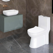 Plantex Ceramic One Piece Western Toilet with Tabletop Wash Basin/Floor Mount Commode for Toilet/Wash Basin for Bathroom - S Trap (Combo,White)