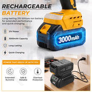 Plantex 21V Brushless Cordless Impact Wrench/1/2 Inch Drive/350N.m Electric Impact Wrench Kit with 2 Li-Ion Batteries/Charger/Sockets & Carrying Case - (Yellow, ML-W012)