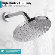 Plantex ABS Round Head Shower/10 Inch Overhead Rain Shower for Bathroom/Shower for Home/Hotel/Adjustable Shower Head for Bathroom - Pack of 1 (Chrome, D609)