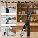 Plantex 20 Inch Soft Close Drawer Channel/Regular Close Ball Bearing Slider Drawer Channel for Home, Kitchen & Wardrobe/Telescopic Channel for Drawer - Pair of 1 (Black)