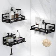 Plantex Bathroom Shelf/Self-Adhesive Bathroom Organizer/Wall Mount Shelf for Kitchen - Pack of 3 (Black)