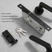 Plantex Door Lock - Main Door Lock Set with Keys/Mortise Door Locks for Home/Office/Hotel - Pack of 1 (OHMH-81, Z-Black)