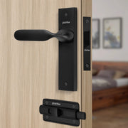 Plantex Heavy Duty Door Lock ÃƒÂ¢Ã¢â€šÂ¬Ã¢â‚¬Å“ Bathroom Door Lock/Mortise 8inch Keyless Plate Handle Set for Home/Bathroom/Store Room/Balcony/Office with Baby Latch (8106, Z-Black)