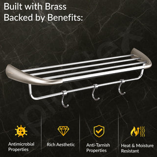Plantex Smero Pure Brass 24 inch Towel Rack for Bathroom/Towel Stand/Hanger/Towel Holder/Towel Bar/Bathroom Accessories - Effect (Satin Matt)