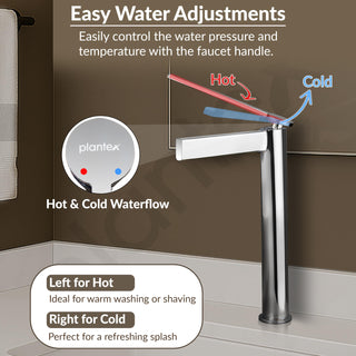 Plantex Pure Brass Pillar tap for wash Basin/Mixer tap for Bathroom/Wash Basin Tap/Faucet for Wash Basin- (7878-Chrome)
