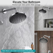 Plantex ABS 11 Inch Round Head Shower/Overhead Rain Shower for Home/Hotel/Adjustable Shower Head for Bathroom - Pack of 1 (Chrome, D-XM95)