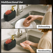 Plantex Ceramic Soap Dispenser with Scruber/Liquid Soap Dispenser/Sink Dish Washing Soap Dispenser Set/Soap Dispenser for Wash Basin Ceramic - Bathroom Accessories
