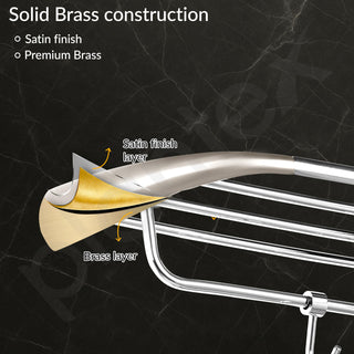 Plantex Smero Pure Brass 24 inch Towel Rack for Bathroom/Towel Stand/Hanger/Towel Holder/Towel Bar/Bathroom Accessories - Effect (Satin Matt)