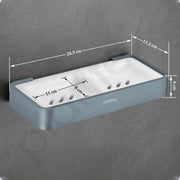 Plantex Aluminium and Acrylic Dual Soap Case/Double Soap Holder for Bathroom/Soap Stand/Bathroom Accessories - (Grey and Milky White)