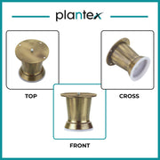 Plantex Antique Pillar 3 inch Spare Sofa Legs for Bed Furniture/Sofa Leg for Table/Sofa Support Legs/Legs with Rubber Grip/Set of 6 Pcs (Brass Antique)