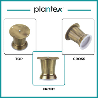 Plantex Heavy Duty Cone Shape 3 Inch Furniture Sofa Legs for Table/Sofa Support Legs/Sofa Furniture Leg/Table Leg/Set of 8 Pcs (Brass Antique)