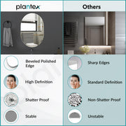Plantex Frameless Capsule Mirror for Wall/Mirror with Beveled Smooth Edges/Mirror for Bathroom/Dressing Room/Living Room/Bedroom/Entryway - (18x12 Inch)