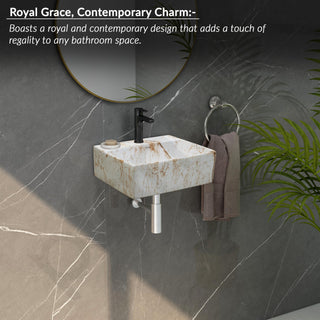 Plantex Wall Mount Washbasin for Bathroom/Designer Ceramic Basin/Rectangle Tabletop Wash Basin/Home/Office (13 x 11.5 x 4.5 Inch)