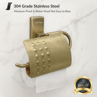 Plantex Brass 304 Grade Stainless Steel Crystal Toilet Paper Holder/Tissue Paper Roll Holder for Bathroom - (Brass Antique)