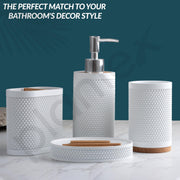Plantex Polyresin  Bathroom Accessories Set Soap Dispenser/Toothbrush Holder/Tumbler Holder/Soap Dish - 4 Piece(922)