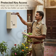 Plantex A4 Size Letter Box - Mail Box/Post Box/Letter Box for Home gate/Suggestion Box for Office- School/Complaint Box/Donation Box with Lock and Keys (Ivory) - Wall Mount