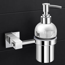 Plantex 304 Grade Stainless Steel Handwash Holder for Wash Basin Liquid Soap Dispenser/Bathroom Accessories - Splash (Chrome)