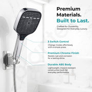 Plantex Hand Shower for Bathroom/3 Mode Multifunctional Shower/5-Inch ABS Plastic Silicone Handheld Shower/Easy Mode Switching – (Chrome, APS-679)