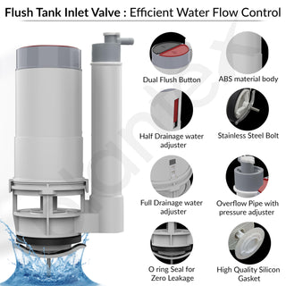 Plantex Dual Siphon Flush Valve/10-Inch Water-Saving Toilet Repair Kit/6-Liter Flush Valve for One Piece Toilet Outlet Valve - (Pack of 1)