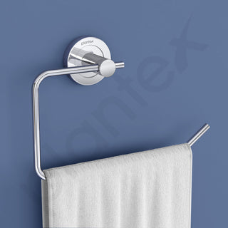 Plantex Stainless Steel Towel Ring for Bathroom/Wash Basin/Napkin-Towel Hanger/Bathroom Accessories (Chrome-Half Square) - Pack of 4