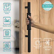 Plantex 20.5 Inch Main Door Handle/Aluminium Door Handle/Pull-Push Door Handle/Door Accessories (Pack of 1, Black)