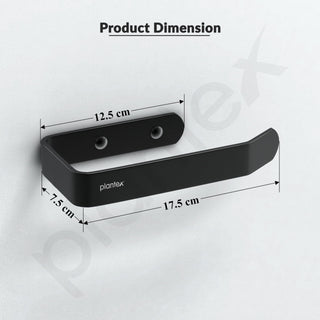 Plantex Space Aluminium Toilet Paper Roll Holder/Tissue Paper Holder/Toilet Tissue Paper Holder for Bathroom Accessories (Black)