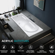 Plantex Bathtub For Bathroom/Bath tub for Adults/Deep Soaker Bathtub with Overflow and Waste Coupling Accessories (White - 1670 mm)
