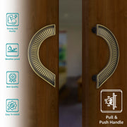 Plantex Heavy Duty 8-Inch Round Shape Main Door Handle - Pull Push Handle for Home Decor - Pack of 1 (321-Brass Antique Finish) - 3 Years Warranty