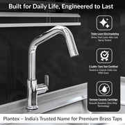 Plantex Pure Brass Sink Tap for Kitchen with 360Ãƒâ€šÃ‚Â° Swivel Spout/Kitchen Sink Tap with Water Saving Aerator-7 Year Warranty (BAL-513-Chrome)